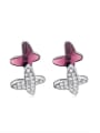 thumb Fashion Double Butterfly austrian Crystals-covered Stud Earrings 3