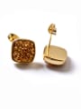 thumb Simple Natural Crystal Gold Plated Stud Earrings 3