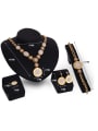 thumb Alloy Imitation-gold Plated Vintage style Rhinestones Round Four Pieces Jewelry Set 2