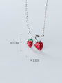 thumb 925 Sterling Silver With Platinum Plated Simplistic Friut Cherry Necklaces 3
