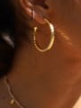 thumb Titanium With Rose Gold Plated Simplistic  Irregular Polygon  Hoop Earrings 3