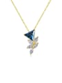 thumb 925 Sterling Silver With Gold Plated Personality Triangle Necklaces 0