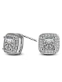 thumb Fashionable Square Shaped Zircons Stud Earrings 0