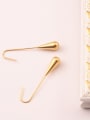 thumb Titanium With Gold Plated Simplistic Water Drop Hook Earrings 1