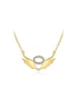 thumb Women Delicate Wing Shaped Rhinestone Necklace 0