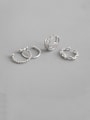 thumb 925 Sterling Silver With Platinum Plated Simplistic Irregular Clip On Earrings 4