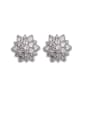 thumb Copper With Platinum Plated Personality Snowflake Stud Earrings 0