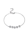 thumb Simple Zircon-studded Beads Platinum Plated Bracelet 0