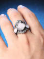 thumb Retro style White Opal stone Rhinestones Alloy Ring 1