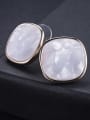 thumb Geometry square cat's eye semi-precious stones earrings 1