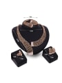 thumb Alloy Imitation-gold Plated Vintage style Rhinestones Grid-shaped Four Pieces Jewelry Set 2