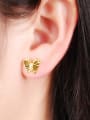 thumb Fashion 24K Gold Plated Butterfly Shaped Stud Earrings 1