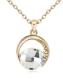 thumb Simple Oval austrian Crystal Champagne Gold Plated Necklace 1