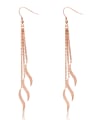 thumb Stainless Steel With Rose Gold Plated Fashion frosted wave Earrings 0