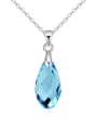 thumb Simple Water Drop austrian Crystal Pendant Alloy Necklace 1
