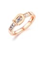 thumb Stainless Steel With Rose Gold Plated Simplistic Geometric Band Rings 0