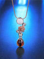 thumb Orange Water Drop Shaped Glass Stone Necklace 2