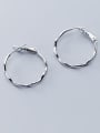 thumb 925 Sterling Silver With Gold Plated Simplistic Round Hoop Earrings 1
