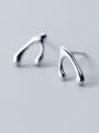 thumb Sterling silver V-shaped simple stud earrings 2