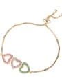 thumb Copper With Rhinestone Fashion Heart Bracelets 3