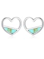 thumb 925 Sterling Silver With Turquoise  Cute Heart Stud Earrings 0