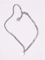 thumb Titanium With Platinum Plated Personality Asymmetry Round Card Necklaces 4