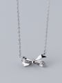 thumb 925 Sterling Silver With Silver Plated Personality Bowknot Necklaces 0