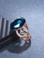 thumb Elegant Blue Glass Geometric Shaped Ring 2