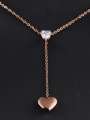 thumb Stainless Steel With Rose Gold Plated Fashion Heart Necklaces 0