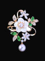 thumb Copper With Rose Gold Plated Romantic Flower Brooches 0