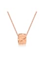 thumb Simple Little Ring Rose Gold Plated Titanium Necklace 0