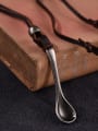 thumb Spoon Shaped Cownhide Leather Necklace 0