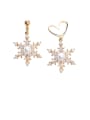 thumb Alloy With Rose Gold Plated Simplistic Snowflake Drop Earrings 0