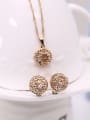thumb Alloy Imitation-gold Plated Fashion Rhinestones Hollow Two Pieces Jewelry Set 1