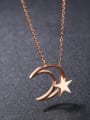 thumb Stainless Steel With Rose Gold Plated Fashion Star  moon Necklaces 2