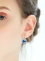 thumb Fashion Blue austrian Crystal Zircon Earrings 1