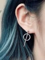 thumb Simple Hollow Geometrical Silver Earrings 1