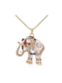 thumb Personalized Cubic austrian Crystals-covered Elephant Champagne Gold Sweater Chain 0