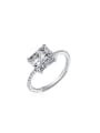 thumb Women Trendy Square Shaped Zircon Ring 0