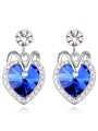 thumb Fashion Heart austrian Crystals-covered Alloy Stud Earrings 2