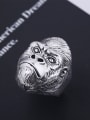 thumb Punk style Antique Silver Plated Orangutan Alloy Ring 0