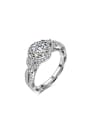 thumb Luxury Round Shaped 925 Silver Zircon Ring 0