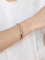 thumb Elegant Rose Gold Plated Twisted Titanium Bangle 2