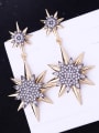 thumb Temperament Sparking Star Shaped Drop Earrings 2