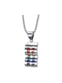 thumb Exquisite Geometric Shaped Colorful Rhinestones Titanium Pendant 0