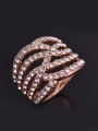 thumb Fashion Cubic White Rhinestones Rose Gold Plated Alloy Ring 0