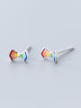 thumb 925 Sterling Silver With Platinum Plated Cute Bowknot Stud Earrings 1