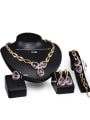 thumb Alloy Imitation-gold Plated Fashion Water Drop shaped Stones Four Pieces Jewelry Set 2