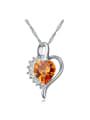 thumb Fashion Heart austrian Crystals Pendant Alloy Necklace 0