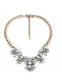 thumb Fashion Crystal Leaves-Shaped Alloy Sweater Necklace 0